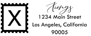 Postage Stamp Solid Letter X Monogram Stamp Sample
